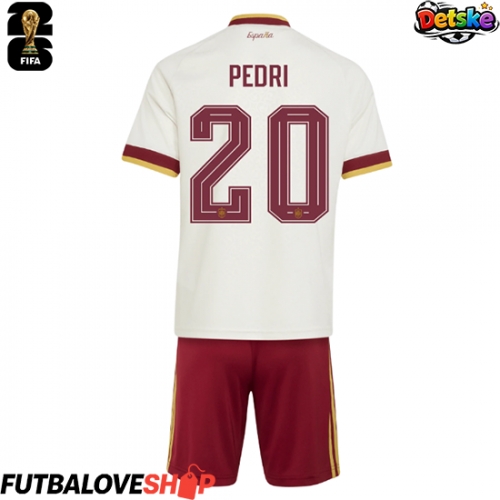 Dres Španielsko Pedri Gonzalez #20 Preč pre deti MS 2026 Krátky Rukáv (+ trenírky)